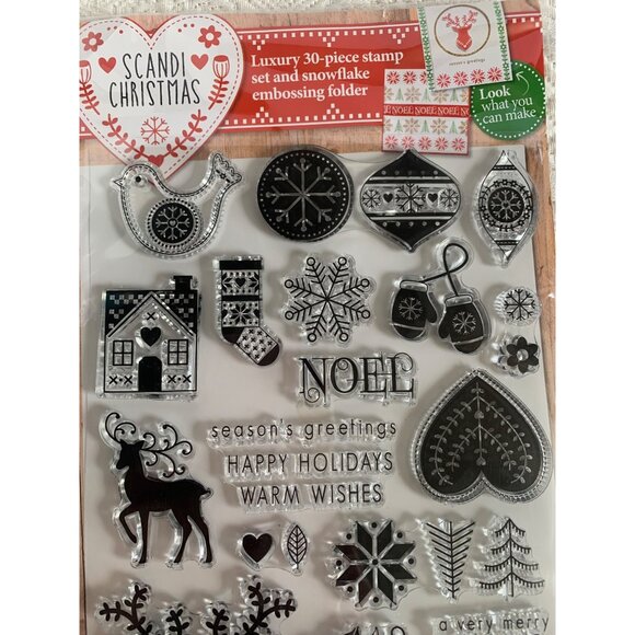 Cardmaking Papercraft Scandi Christmas Stamp Snowflake Embossing Folder - New - Picture 4 of 12